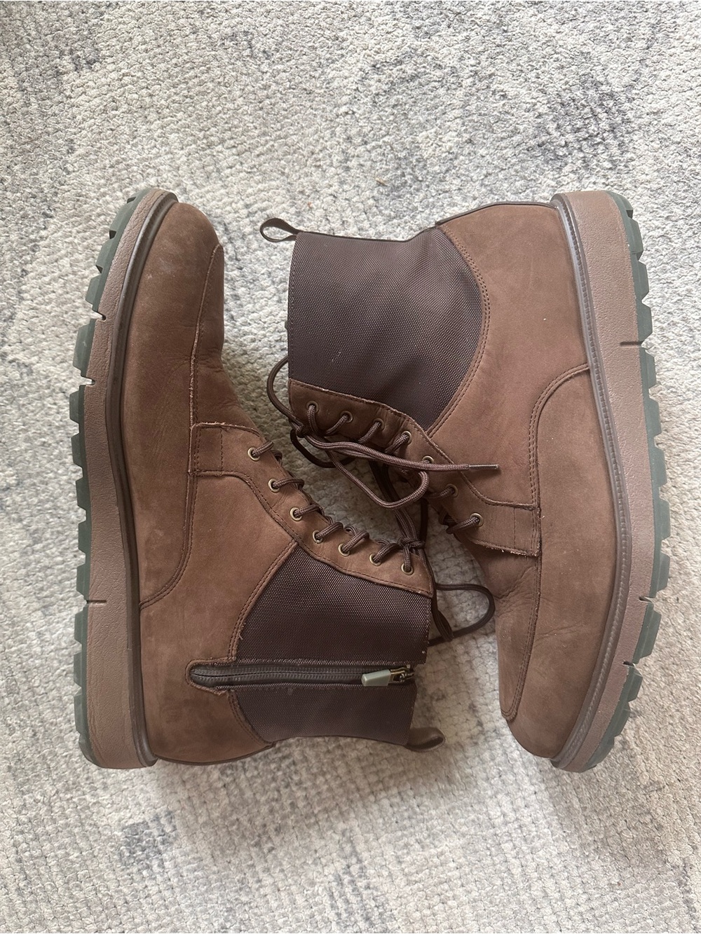 Swims Brown Lace-Up Side-Zip Men's Boots